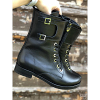 Черевики із чорної шкіри 12-30V