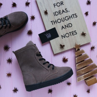 Ботинки из замши цвета капучино 12-6F/21613