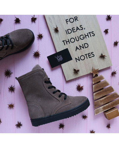 Ботинки из замши цвета капучино 12-6F/21613