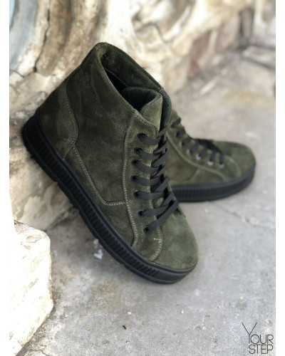 Ботинки из замши цвета хаки 51-3/152