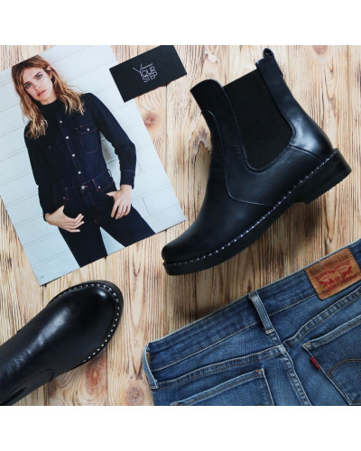 Челсі із натуральної шкіри синього кольору 12-1V(64)