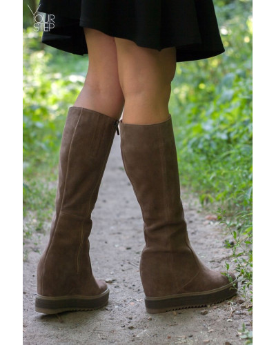 Бежеві чоботи на танкетці Арт. R-4