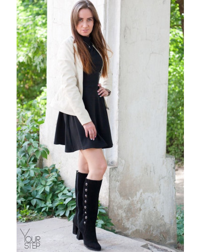 Чоботи із чорного велюру Арт. 52-1Ок-3326(1)