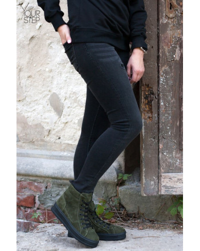 Ботинки из замши цвета хаки 51-3/152