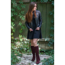 Чоботи з бордової замші Арт. 605-2Ок-3326(2)