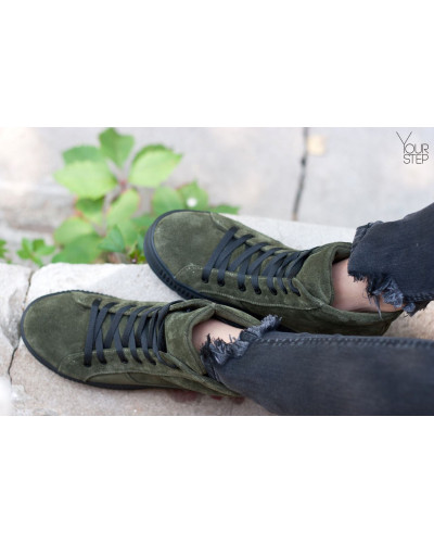 Ботинки из замши цвета хаки 51-3/152