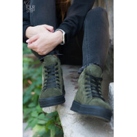 Ботинки из замши цвета хаки 51-3/152