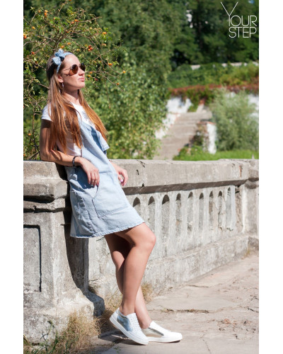 Кеди із білої шкіри зі вставками Арт. Om-2(Em)