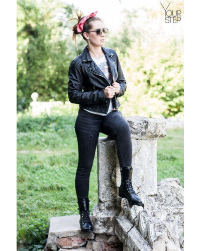 Черевики із чорної шкіри 12-30V