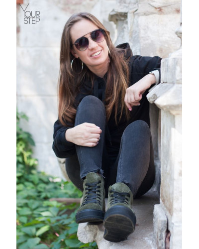 Ботинки из замши цвета хаки 51-3/152