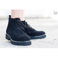 Черевики із чорної замші 12-20/235Ts(2)