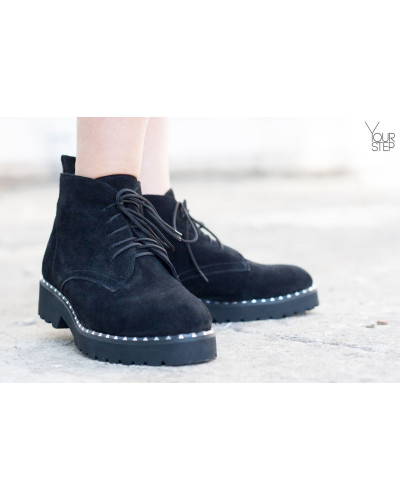 Черевики із чорної замші 12-20/235Ts(2)