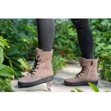 Ботинки из замши цвета капучино 12-6(Ls6)