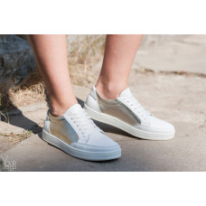 Кеди із білої шкіри зі вставками Арт. Om-2(Em)