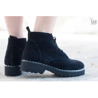 Черевики із чорної замші 12-20/235Ts(2)