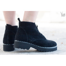 Черевики із чорної замші 12-20/235Ts(2)