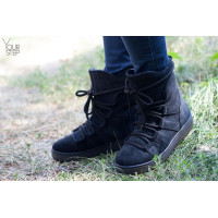 Ботинки из серой замши с напылением Ls6-2