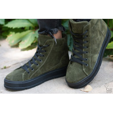 Ботинки из замши цвета хаки 51-3/152
