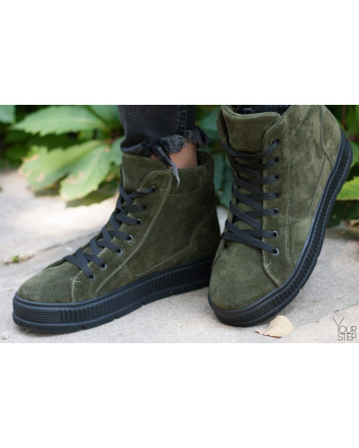 Ботинки из замши цвета хаки 51-3/152