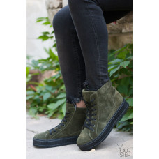 Ботинки из замши цвета хаки 51-3/152