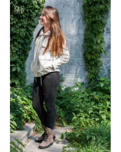 Ботинки из замши цвета капучино 12-6(Ls6)