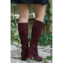 Чоботи з бордової замші Арт. 605-2Ок-3326(2)