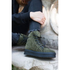 Ботинки из замши цвета хаки 51-3/152