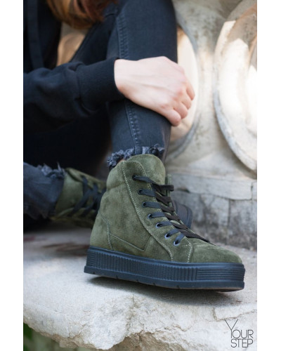 Ботинки из замши цвета хаки 51-3/152