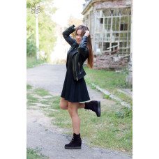 Ботинки на скрытой танкетке из бордовой замши с напылением Арт. R-3