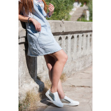 Кеди із білої шкіри зі вставками Арт. Om-2(Em)