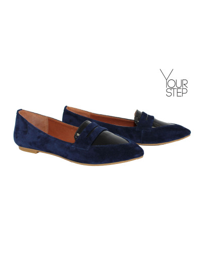 Балетки з синьої замші Арт. 16-3