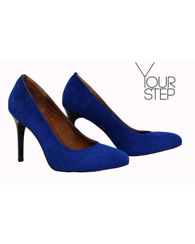 Туфли на шпильке из ярко-синей замши Арт. 95-1/35