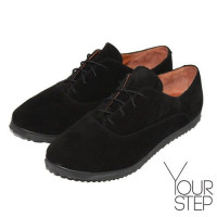 Туфли из замши черного цвета на черной подошве Арт. 01-8R