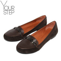 Мокасины из кожи и замши цвета шоколад Арт. 05-4