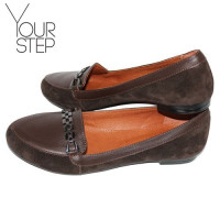 Мокасины из кожи и замши цвета шоколад Арт. 05-4