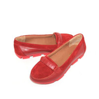 Мокасины из замши и кожи красного цвета Арт. 05-8