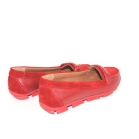 Мокасины из замши и кожи красного цвета Арт. 05-8