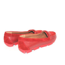 Мокасины из замши и кожи красного цвета Арт. 05-8