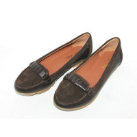 Мокасины из кожи и замши цвета шоколад Арт. 05-8