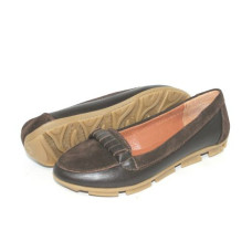 Мокасины из кожи и замши цвета шоколад Арт. 05-8
