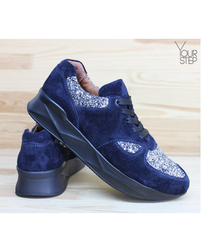 Кросівки із синьої замші Арт. 15-2