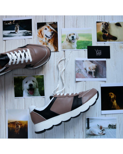 Кросівки з бежевої шкіри Арт. Т-3 