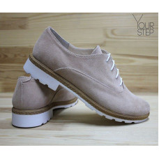 Туфли из замши цвета бледного персика Арт. 05-6/129