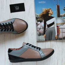 Кеди з бежевої шкіри Арт. Т-4