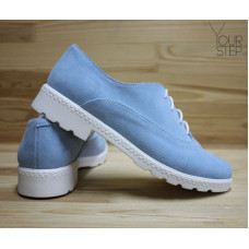 Туфли из замши бледно-голубого цвета Арт. 05-6/129