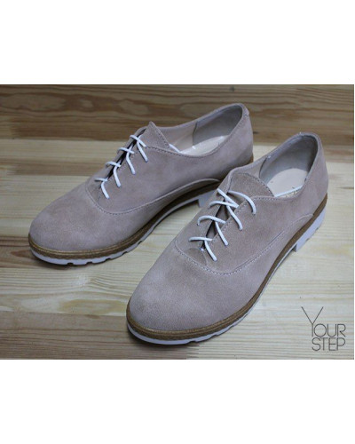 Туфли из замши цвета бледного персика Арт. 05-6/129