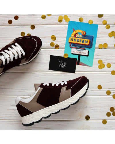 Кросівки з натуральної шкіри та замші Арт. Т-3 