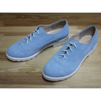 Туфли из замши бледно-голубого цвета Арт. 05-6/129