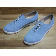 Туфли из замши бледно-голубого цвета Арт. 05-6/129