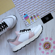 Кроссовки из белой кожи со вставками Арт. Т-3 